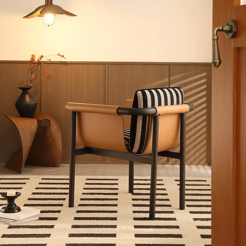 Saddle Leather Dining Chairs Luxury Comfortable Party Accent Dining Chairs Advanced New Style Home Furniture Silla Comedor Lscy