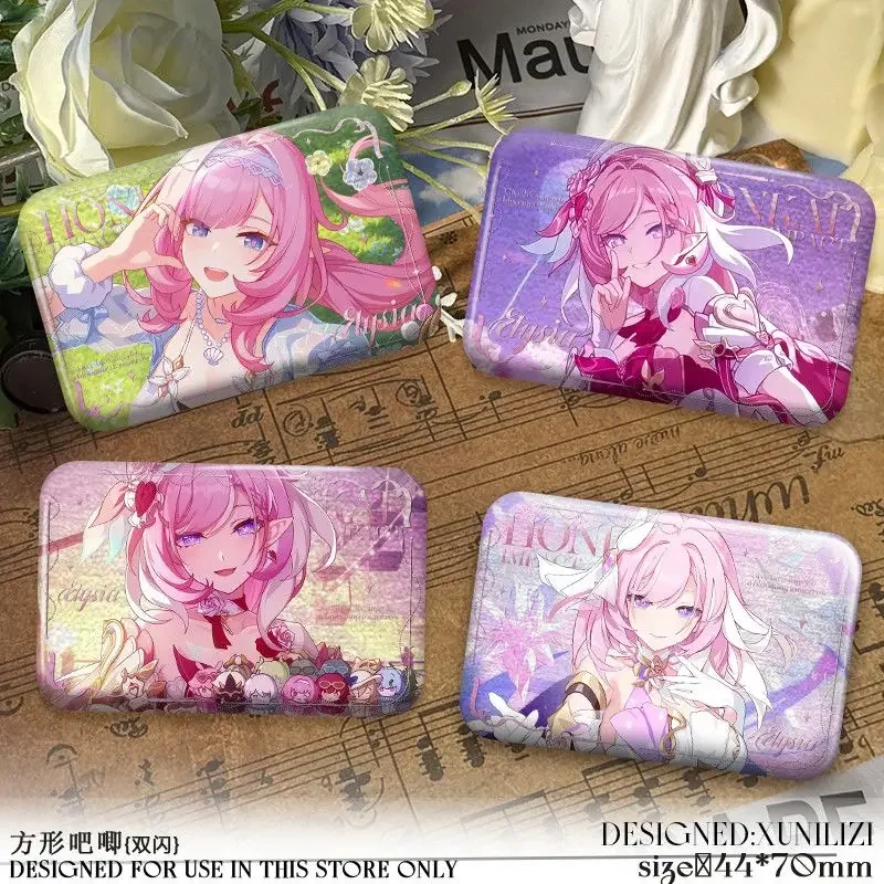 Honkai Impact 3rd Summer Friendship Resort Elysia Silver Glitter Pin Badge Cosplay Accessories for Clothes Backpack Brooch Gifts