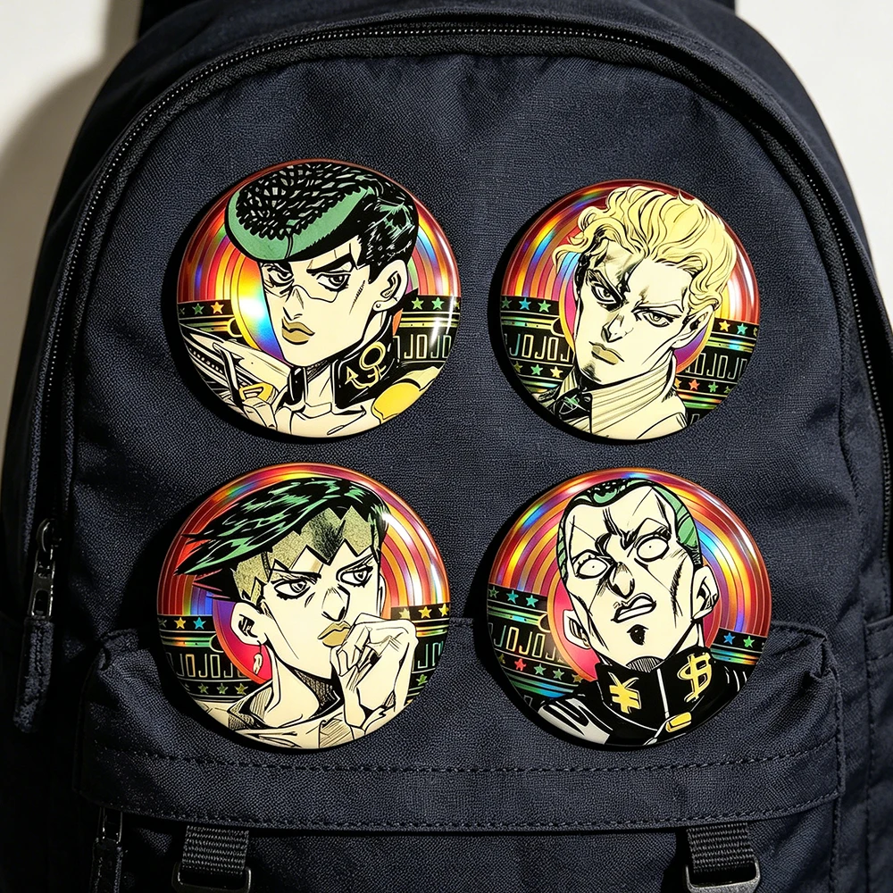 JoJo's Bizarre Adventure Laser Badge, Yoshikage Kira Josuke Rohan Okuyama Anime Pin