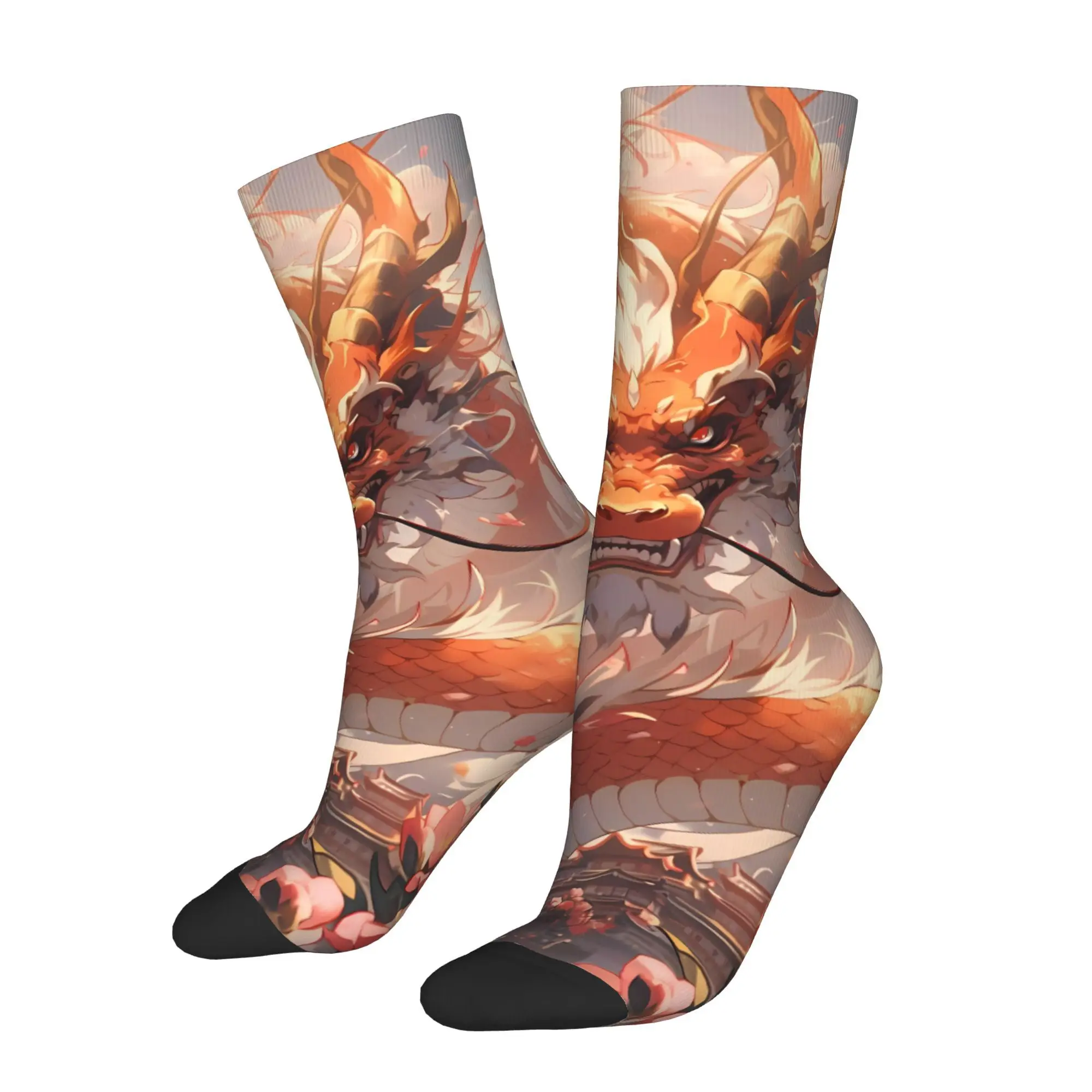 

Мужские носки Dragon God Legend Creature, круглые удобные чулки для езды на велосипеде, повседневная одежда