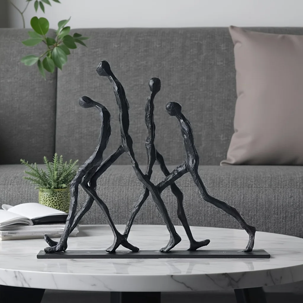 

Nordic Creative Cast Iron Abstract Figurine for Living Room Bedroom Study TV Cabinet Home Decor