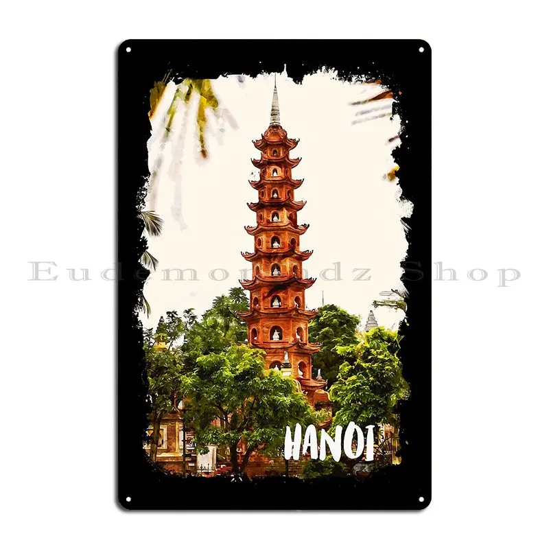 Hanoi Vietnam City Watercolor Metal Plaque Poster Wall Mural Rusty Garage Custom Bar Tin Sign Poster