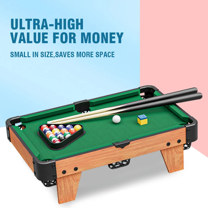 Kids Table Pool Billiard Game Toys 16 Balls Wood Lightweight Tabletop Board Games Table for Party Home Traveling Kids ﻿Christmas