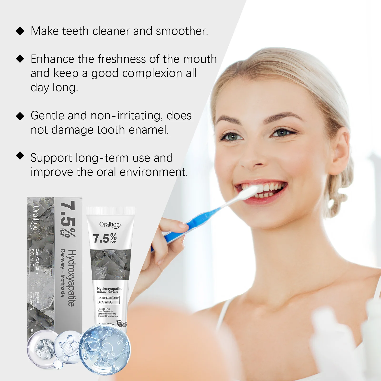 Teeth Whitening Repair Toothpaste Deep Clean Remove Yellow Coffee Tea Smoke Stains Fresh Breath Oral Care Dental Brightening