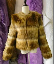 Fur Coat Winter Faux Fur crop Jacket Furry Crop Elegant Thick Warm Outerwear Fake Fur Jacket Chaquetas Mujer  4XL