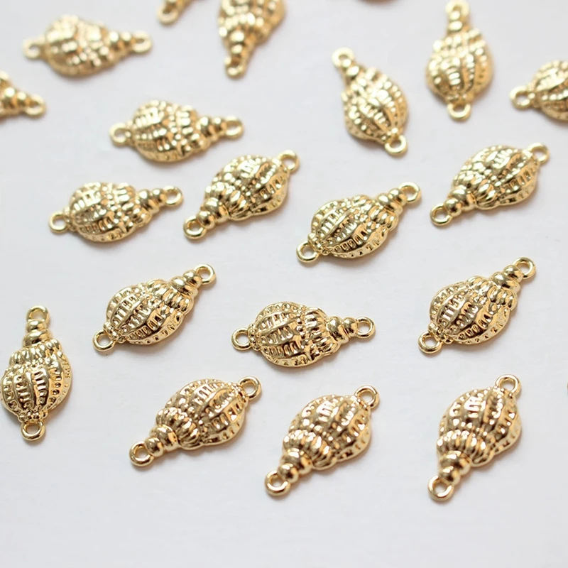 4PCS 18K Real Gold Plated Brass Ocean Series Starfish Seahorse Shell Jewelry DIY Findings Bracelet Material Accessories