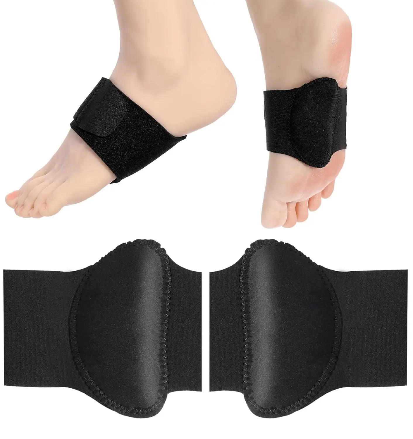 2 Pcs Foot Arch Support, Adjustable Plantar Fasciitis Arch Support Gel Pads | Arch Support Brace for Flat Feet Fallen Arch