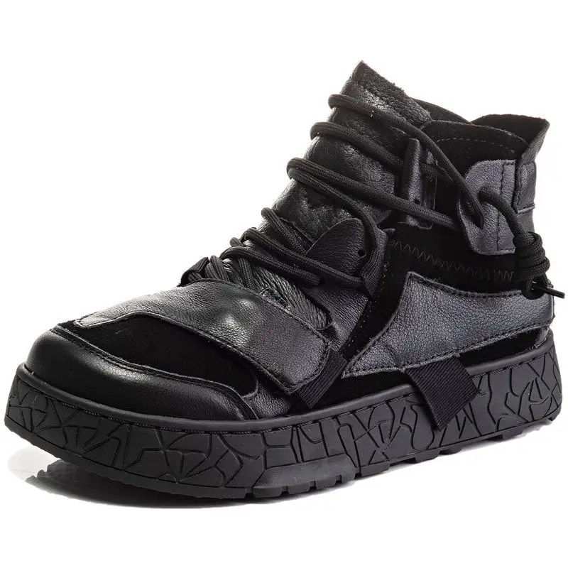 

3,5 см корейские женские кроссовки из воловьей кожи, осенне-зимние ботинки, римская обувь, туфли на плоской платформе, трендовые ботинки