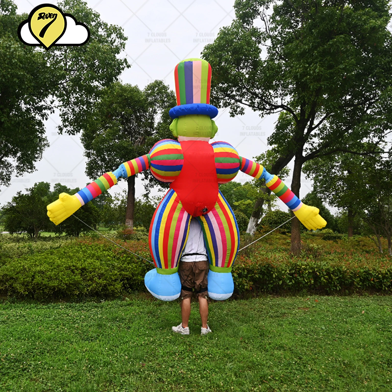 3.5M  Large Cartoon Clown Costume Walking Dancer Inflatable  Air Model Outdoor Indoor  for Props Birthday  Festival  Supermarket