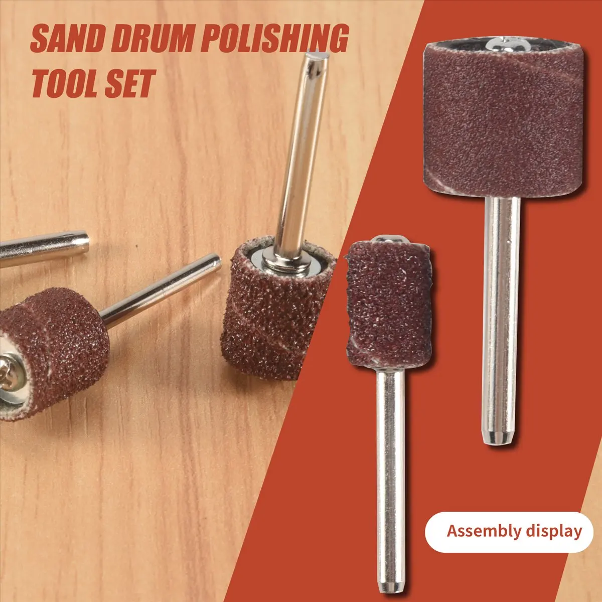 A1239FHOT]307 Pieces Drum Sander Set Sanding Drum Kit 300 Pieces Sanding Band Sleeves (80 /120 /240 ) + 6 Pieces Drum Mandrel