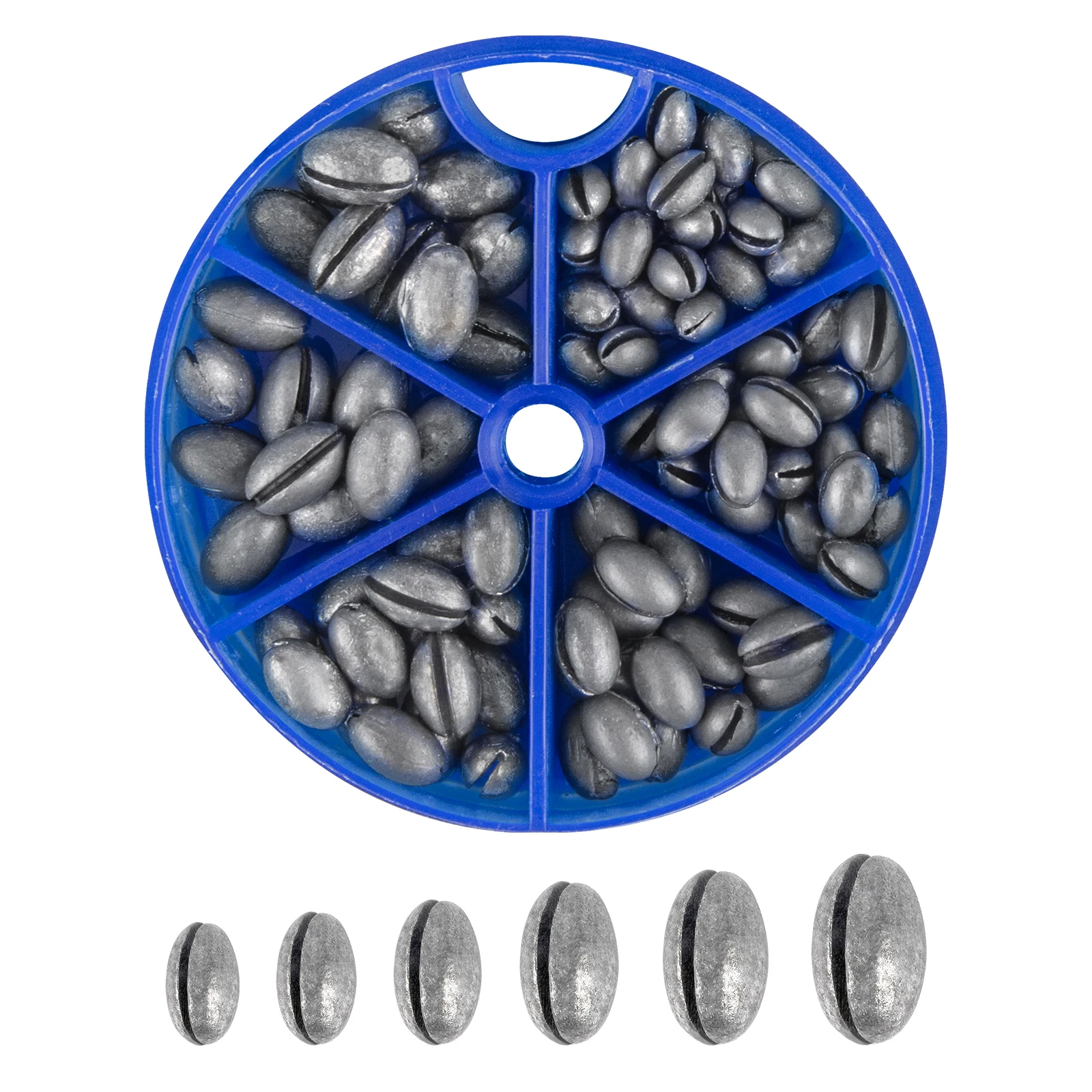 100pcs Oval Split Shot Fishing Weight Sinker 0.5g-1.8g Fishing Line Weight Clip on Sinkers Lead for Trout Fly Fishing Freshwater