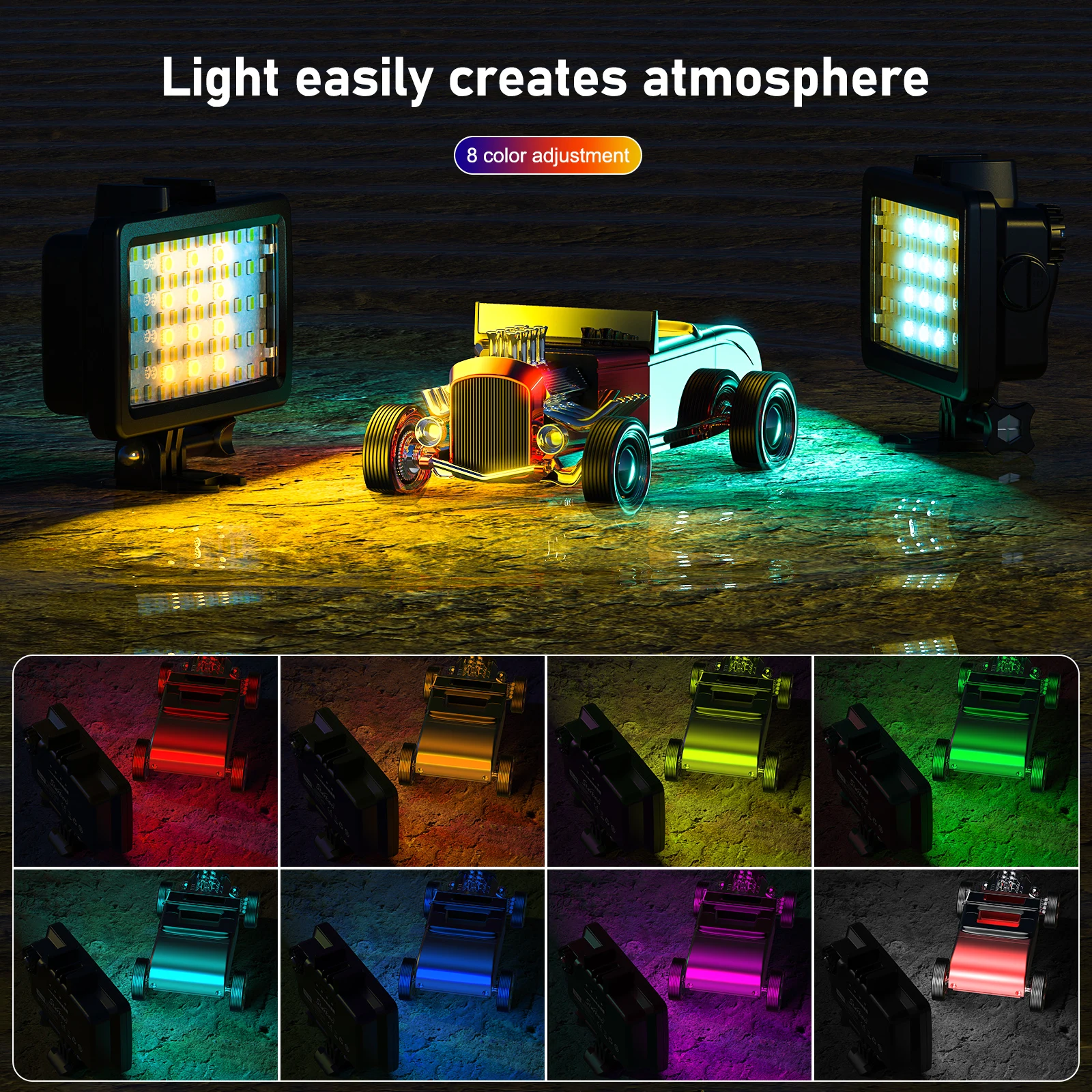 Seafrogs 5000 LUX Flashlight For Camera Underwater Colorful Light Waterproof Led Diving Photographic Lighting Accessories