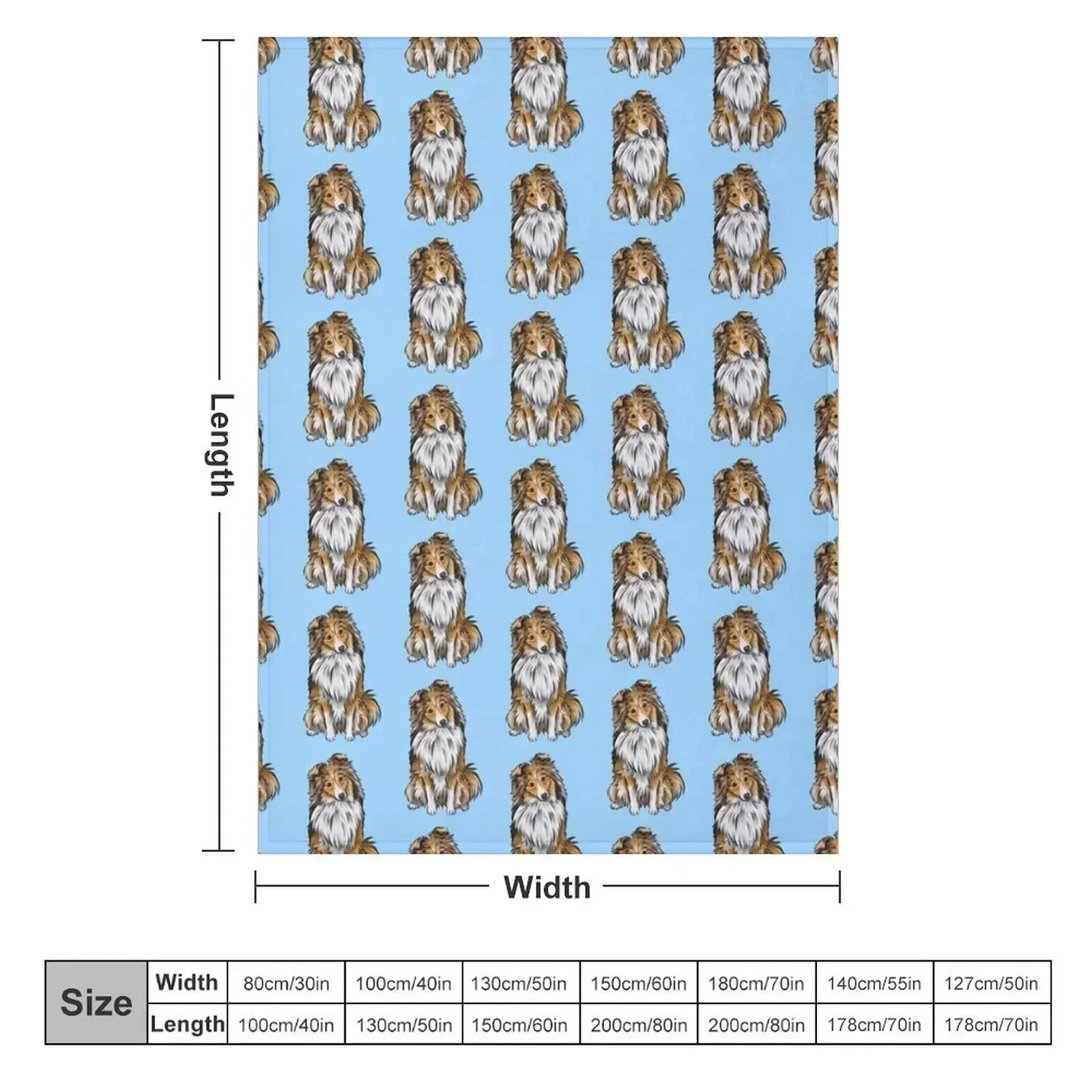 Sheltie Shetland Sheepdog Mahogany Sable Cute Dog Art Throw Blanket Sofa Quilt Extra Large Throw manga Picnic Blankets