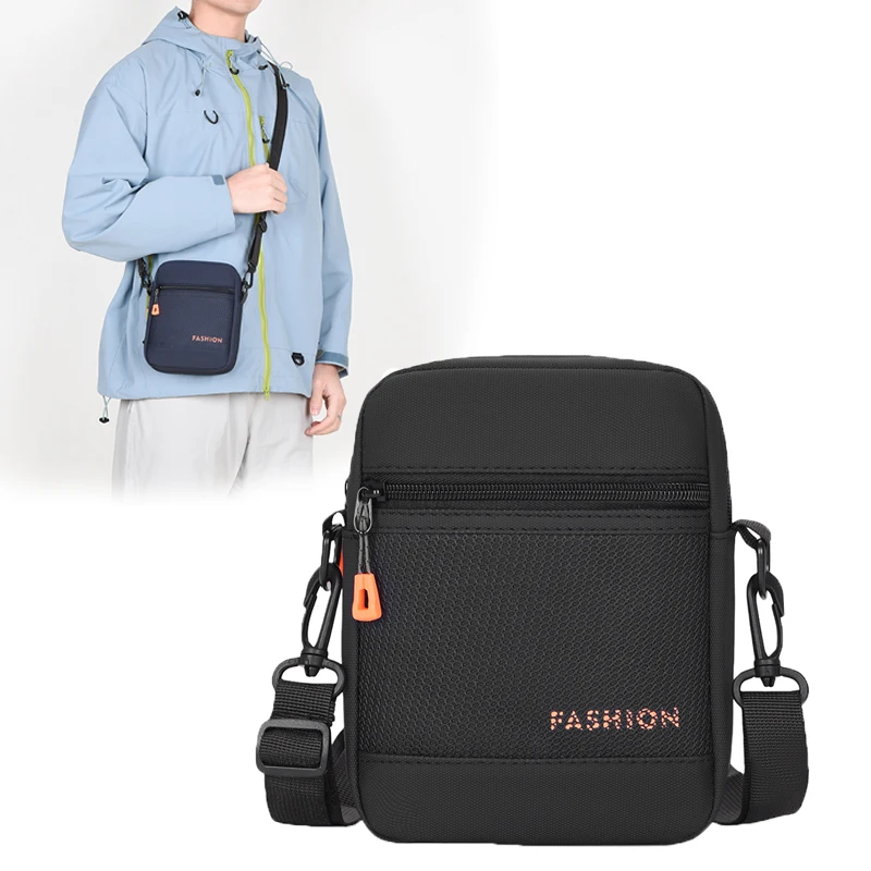 Men's Compact Crossbody Bag - Versatile Nylon Shoulder Sling for Commuting & Casual Outings