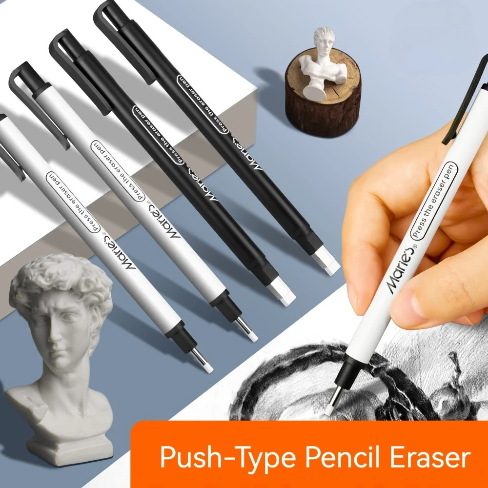 Round/Square Eraser Retractable Automatic Pencil Rubber Precision Pencil Eraser Correction Highlight Rubber Tools Art Supplies