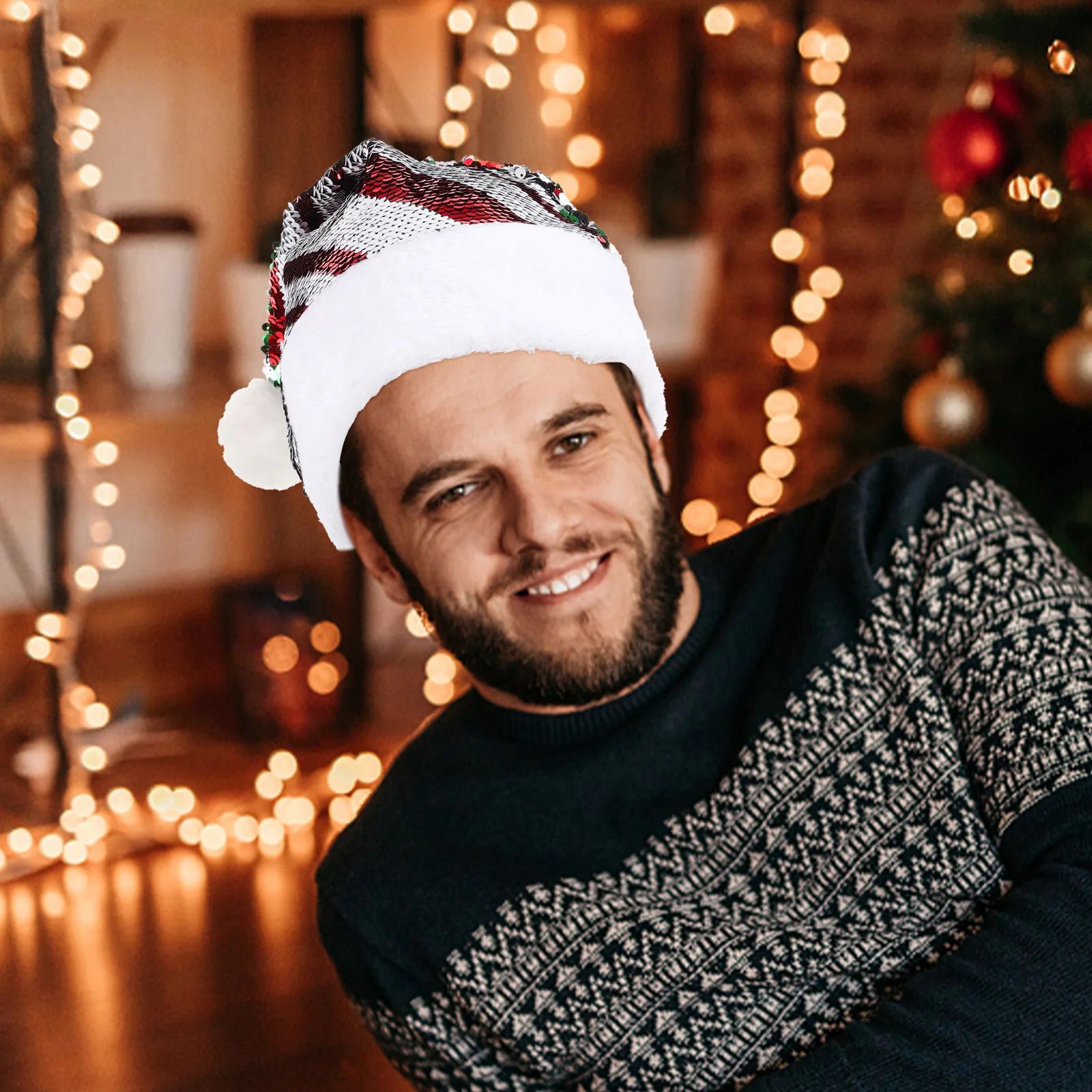 

Shiny Sequin Santa Hat Unique Christmas Gift Idea for Family Friends Colleagues Neighbors Festive Events Santa Hats