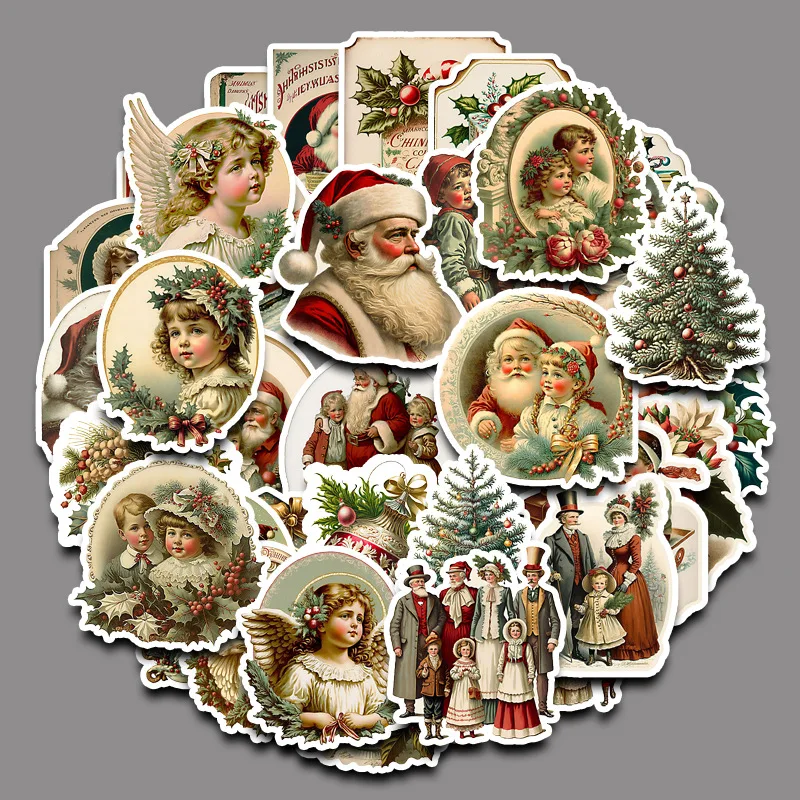 36pcs/bag New Year and Christmas series stickers and scrapbooks DIY Happy Project collage decoration