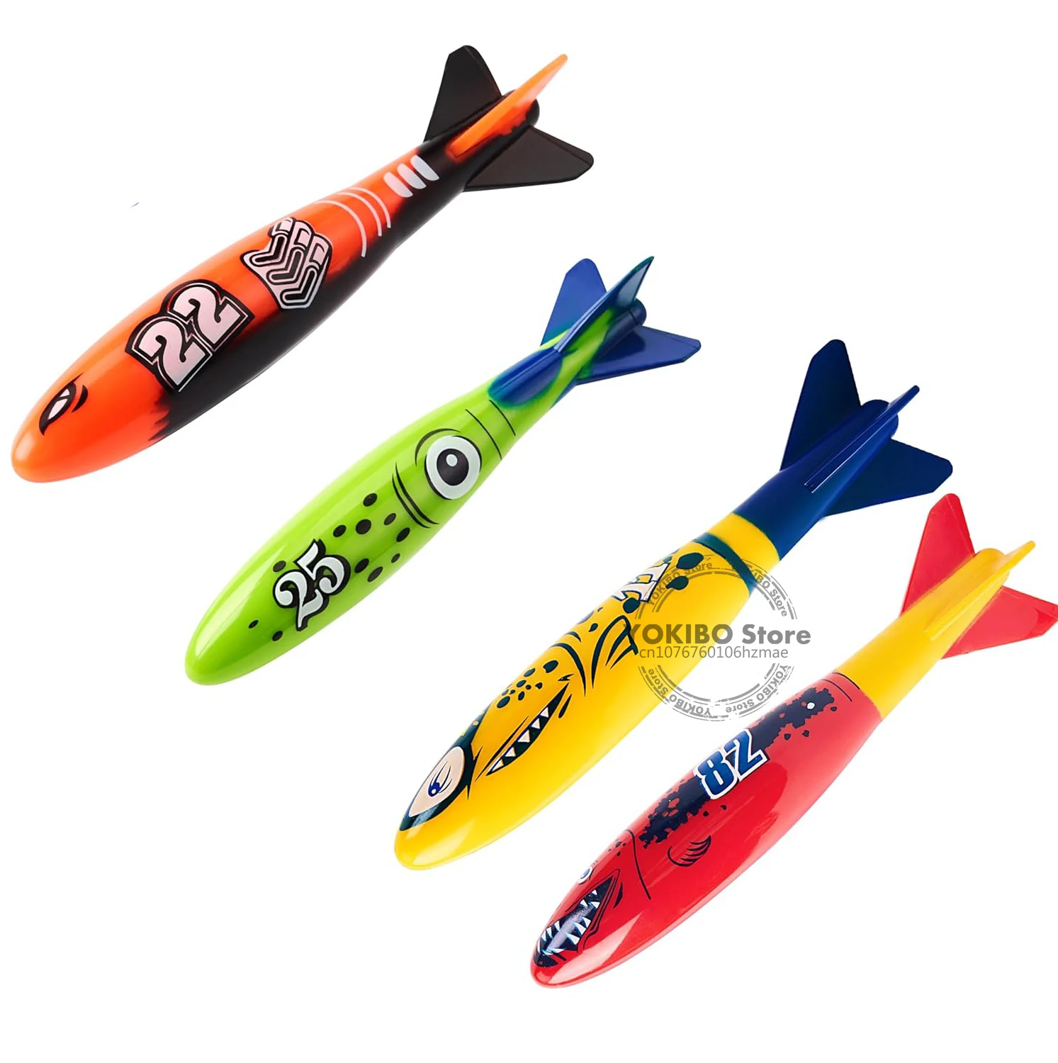 4Pack Pool Toys,Baby Bath Toys for Kids  Shark Underwater Diving Toys, Colorful Swimming Toy Sinking Throwing for Kids Water toy