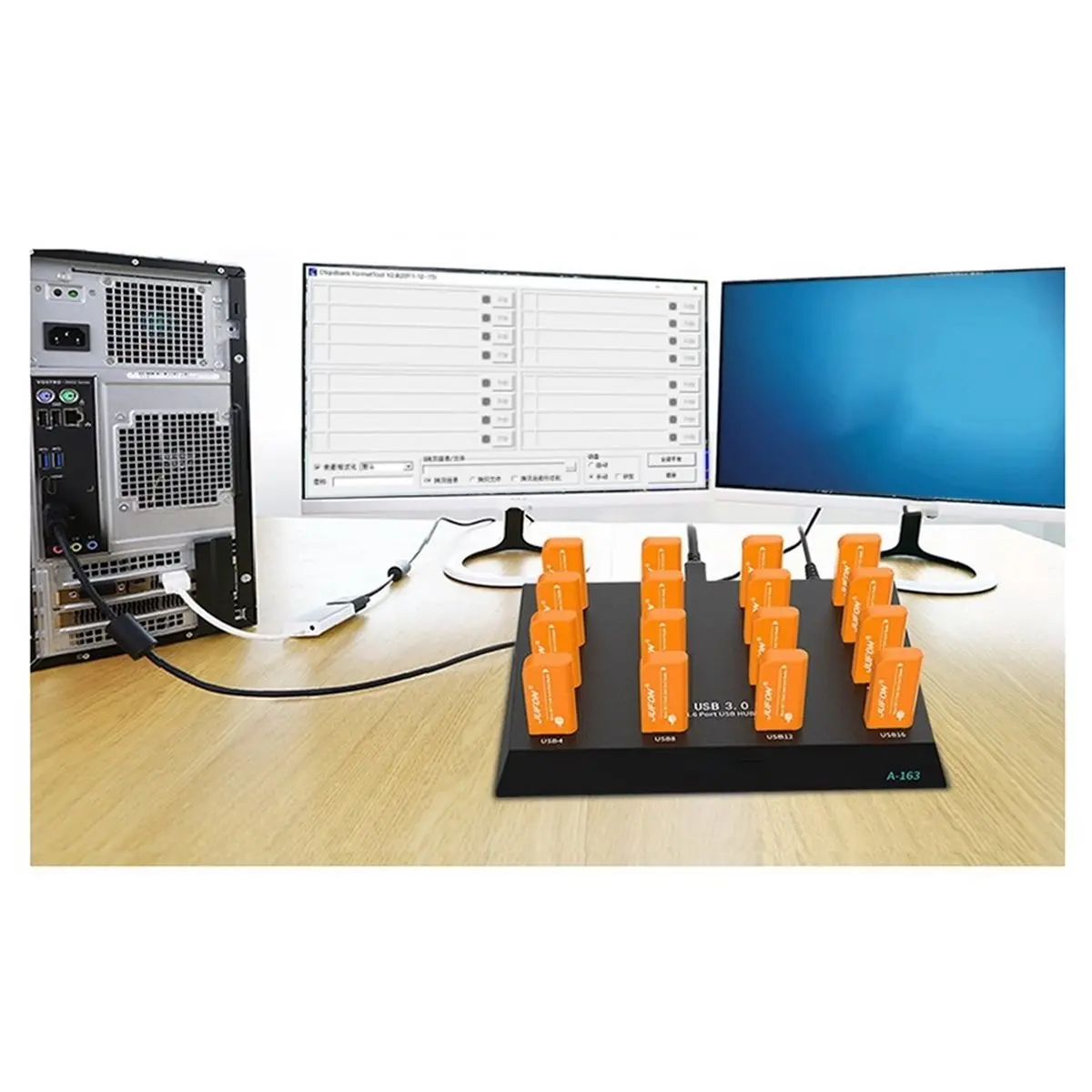 A77K A-163 25W Powered Super Data Speed 5Gbps 16 Ports USB3.0 Duplicator Hub USB Flash Driver Copier EU PLUG