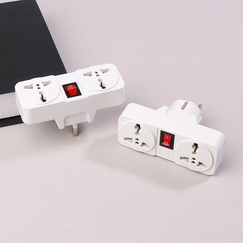 Universal UK EU 10A 250V Extension Socket Portable Wall Power Outlet European British Plug Adapter Socket Converter With Switch