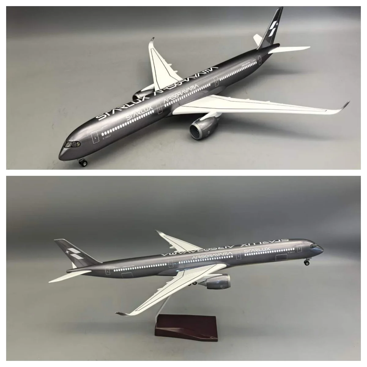 1/157 Scale Airplane Model Starlux Airlines A350-1000 Resin Collectible Aircraft With Wheels Light Souvenir Plane Models Gift