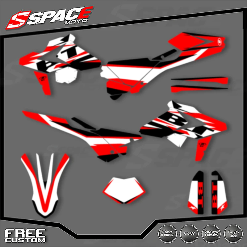 

SPACE пользовательская мотоциклетная графическая фоновая наклейка для Beta 250 300 RR 2018 2019 18-19 комплекты наклеек эндуро 02