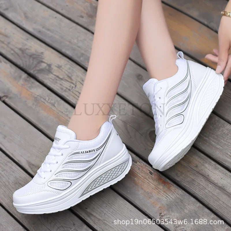 Designer White Platform Sneakers Casual Shoes Women Tenis Feminino Women Wedges Shoes Footwear Basket Femme Trainers Women