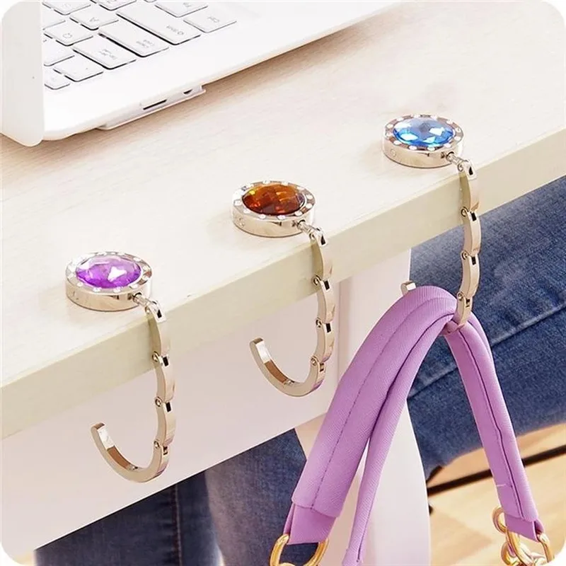 Fashion Bag Holder Handbag Hanger Folding Hook Holder Portable Key Ring Rack Table Hook Hardware Travel Outdoor Storage