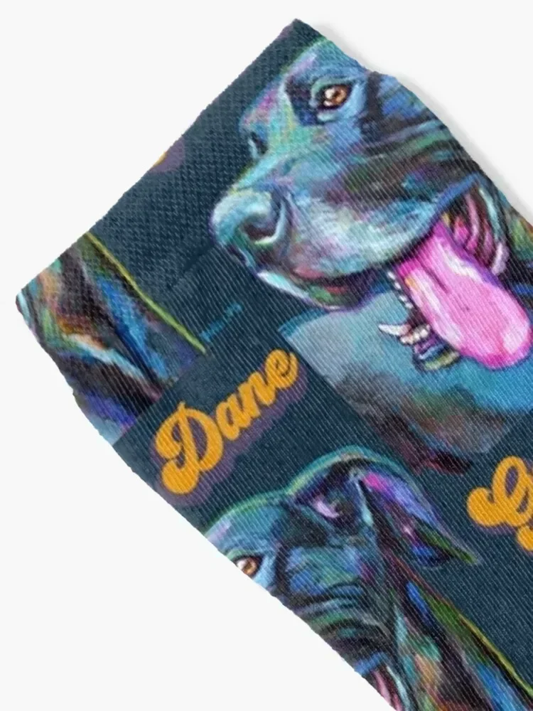 Great Dane Retro by Robert Phelps Socks kids sports stockings set New year's Boy Socks Women's