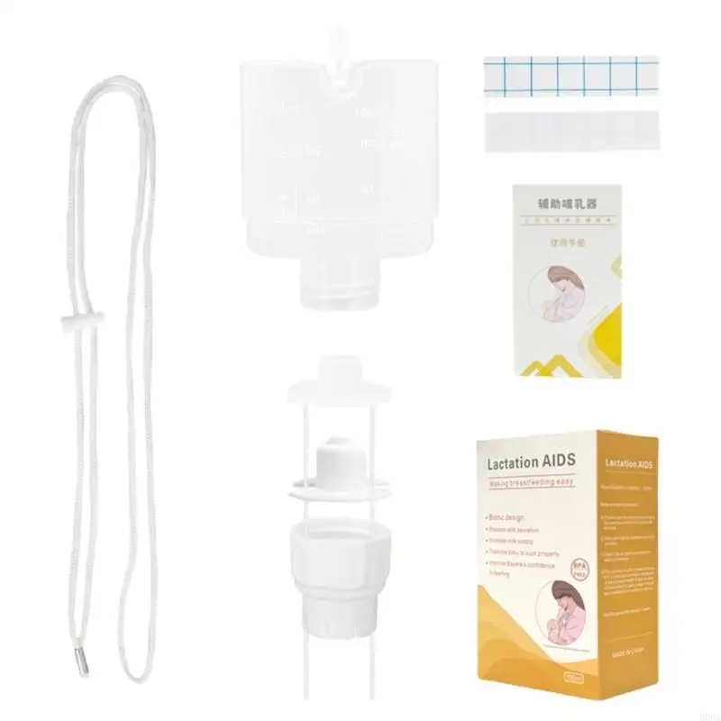 Newborns Feeding Aid Nursing Device, Soft Silicone Baby Milk Bottle Lactation Aid Tube Adjustable Suction Easy to Clean