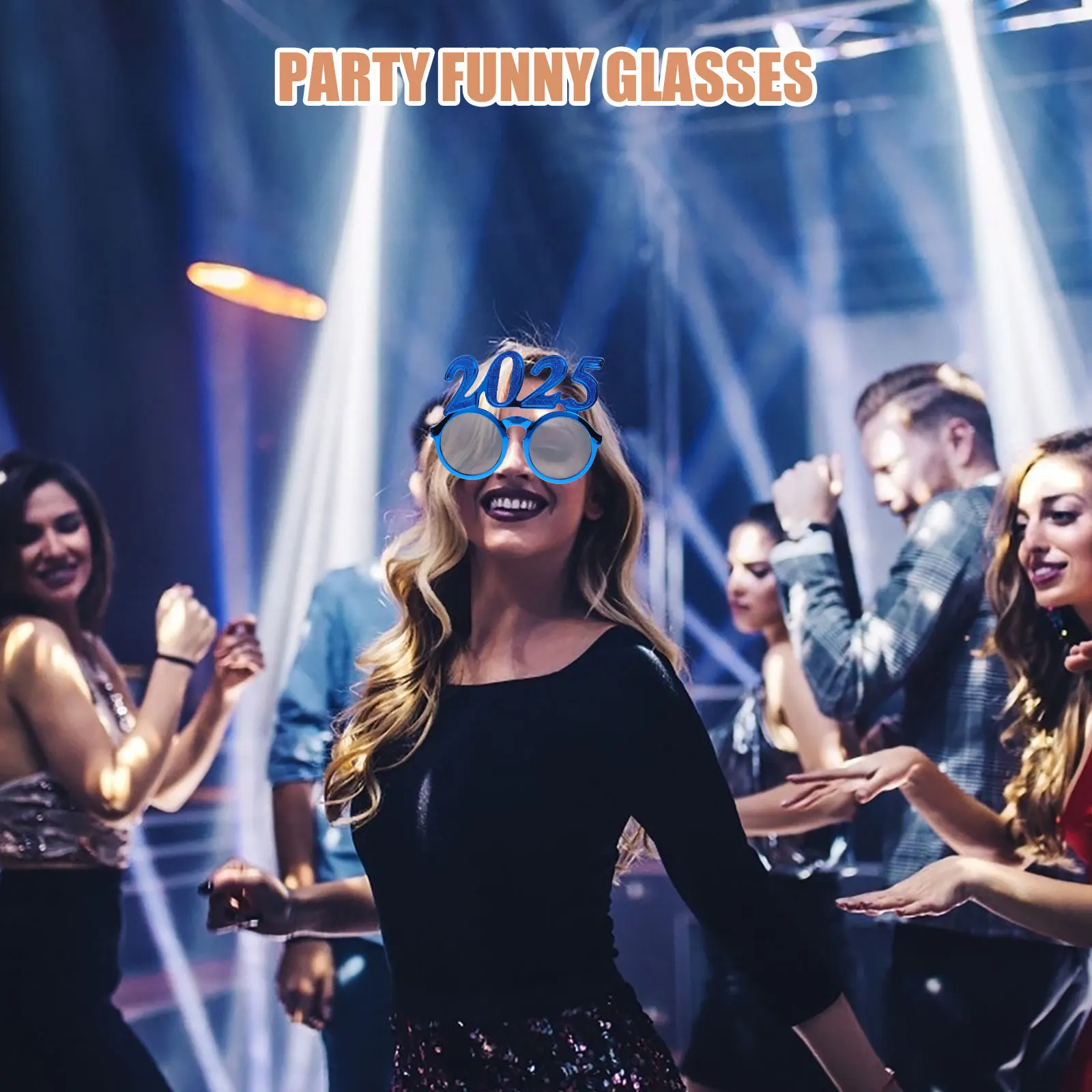 

Glasses New Year Eyeglasses Props Happy Year's Eve Photo Christmas Years Decoration Blue Miss