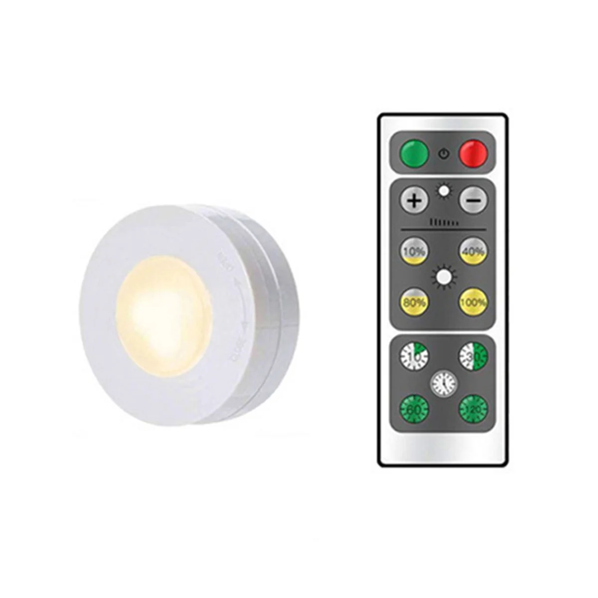 

2pcs Wireless Cabinet LED Lights Set Brightness Adjustable Cupboard Accent Light - 1 Light and 1 (Warm Light)