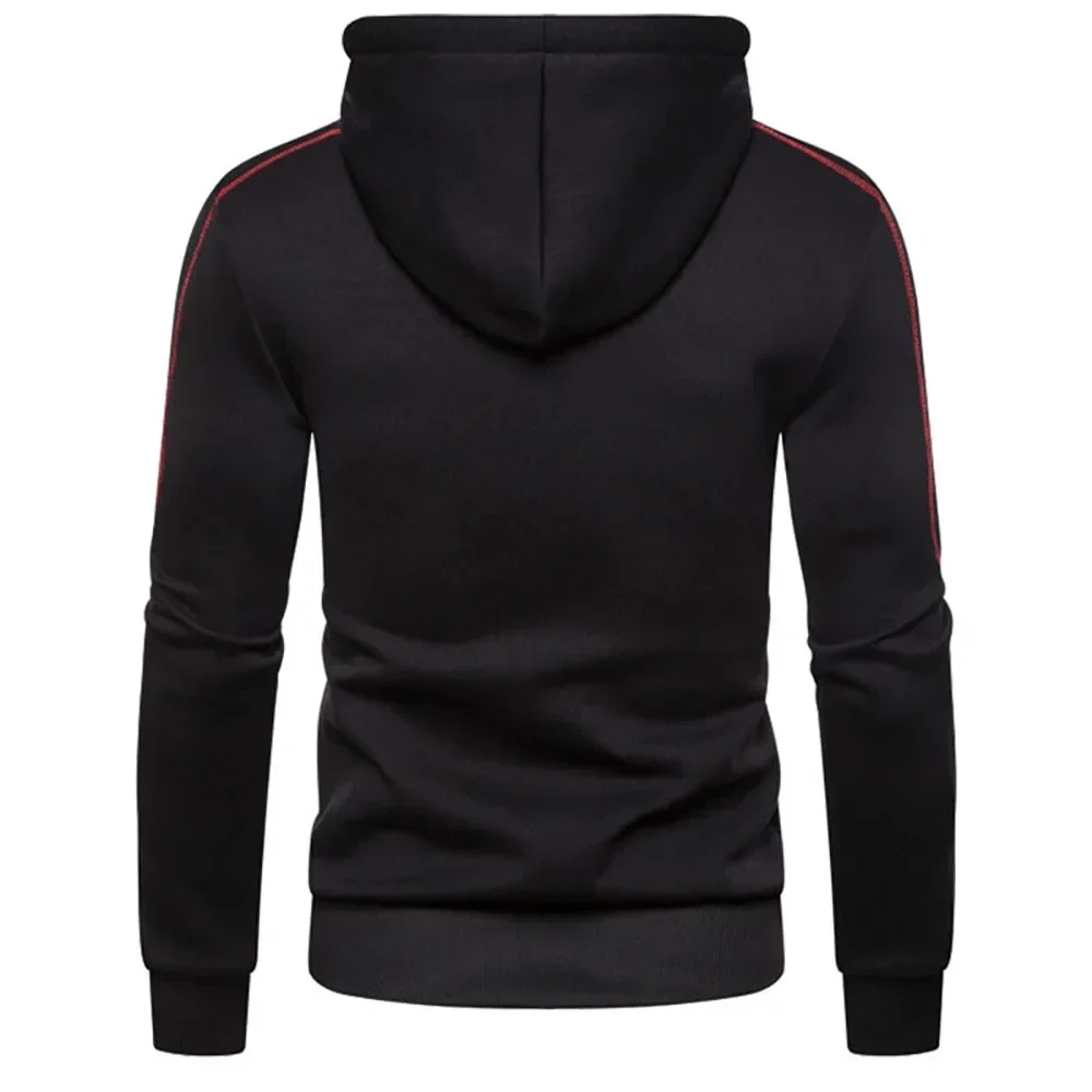 Sudaderas con capucha de manga larga con cremallera para hombre, chaquetas de moda, sudaderas con capucha de lana, ropa deportiva informal, talla grande, negro, Whi