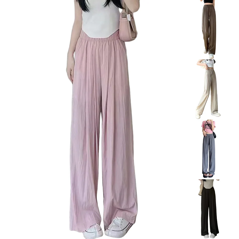 Ideaal voor ontspanning thuis Casual broeken Damesbroeken Gemakkelijk te onderhouden broeken Volledige lengte broeken Lichtgewicht damesbroeken