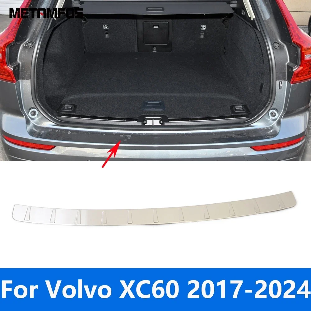 

For Volvo XC60 XC 60 2017-2022 2023 2024 Exterior Rear Trunk Bumper Foot Plate Tailgate Door Sill Scuff Guard Plate Accessories