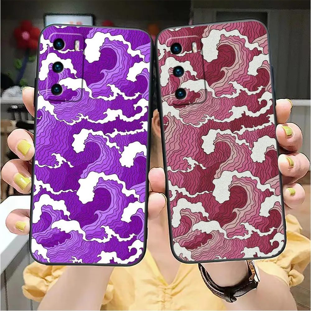 Painted The Waves Phone Funda Case For Honor X50 X40 X30 X20 X10 X9 X9A X8 X7 5G V40 Magic 3 4 5 Pro TPU Coque Case Capa Shell