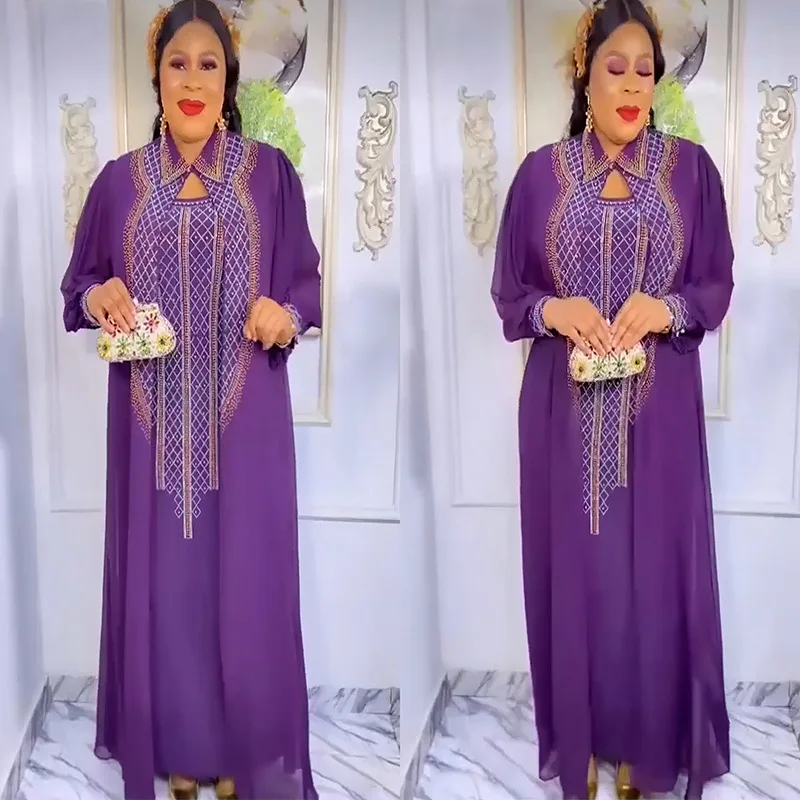 ชุดคลุมยาวแบบตะวันออกกลางสำหรับงานหนัก ประดับลูกปัด แฟชั่นผู้หญิง ไซส์ใหญ่ ชุดราตรีแบบดั้งเดิม ชุดแสดงบนเวที