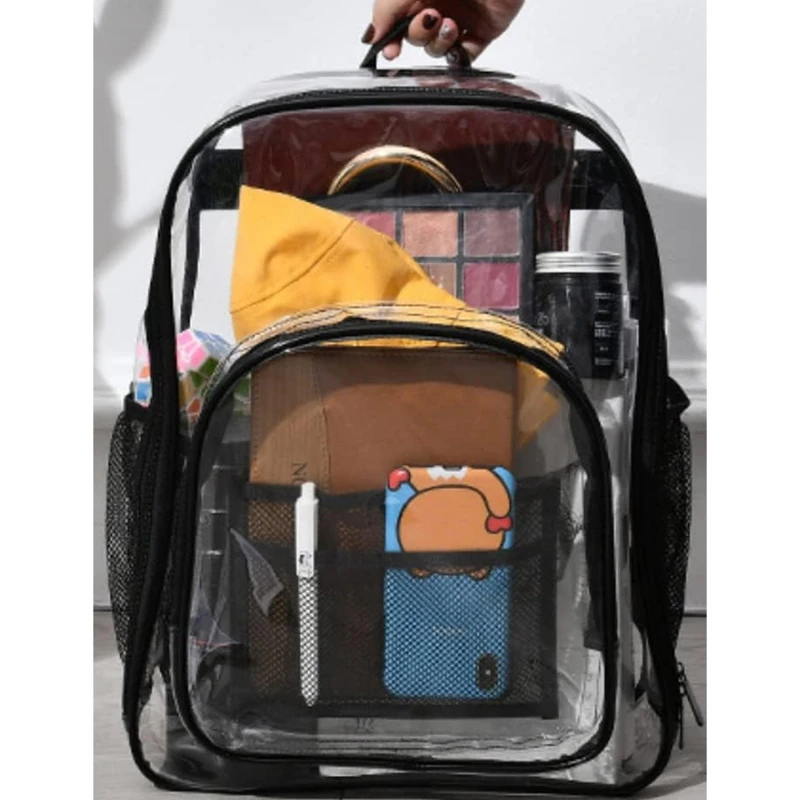 Transparent Portable Shoulder Bag Unisex Fashion Simple Large Capacity Backpacks Multifunctional Waterproof Male Female Knapsack