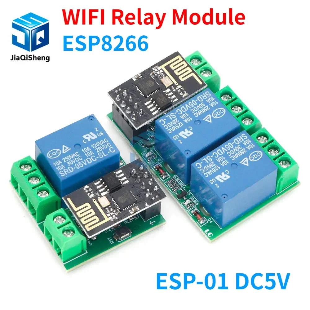 ESP8266 Dual Channel WIFI Relay Module ESP-01 DC5V With Relay Indicator and Reset Button 2 CH relay Boad Low Level Control