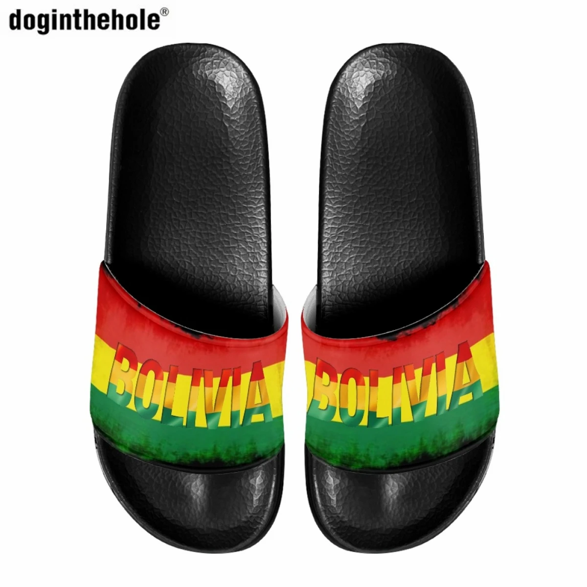 Doginthehole Flag of Bolivia Print Design Women Slippers Summer New Home Non-slip Slippers Couple Outdoor Beach Slip On Sandals