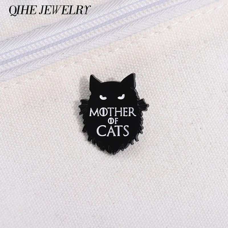 

Cartoon Black Cat Brooch Enamel Pins Creative Funny Mother Of Cats Brooches Backpack Accessories Lapel Badges Punk Jewelry Gifts