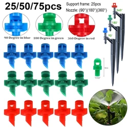 25/50/75pcs Refraction Nozzle Agriculture Irrigation Water Sprinkler 90 180 360Angle Sprayer Head Mist Sprayer for Greenhouse