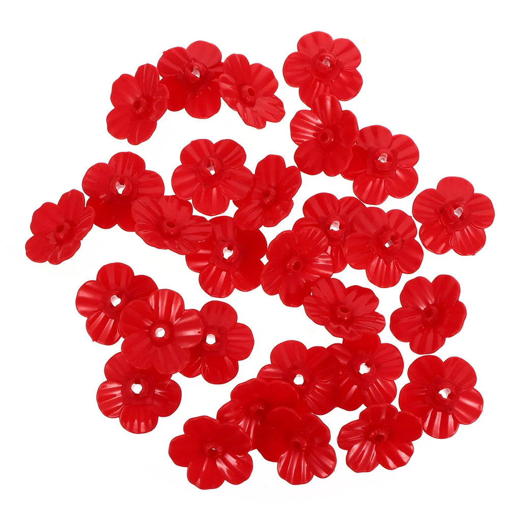 

30 Pcs Decor Birds Feeder Flowers Replacement Parts The Decoration Red Hummingbird Plastic Fittings