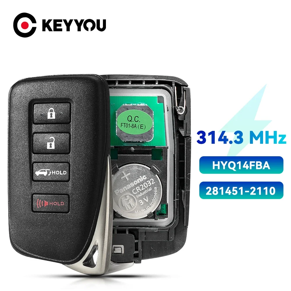 KEYYOU HYQ14FBA 281451-2110 Smart Remote Car Key For Lexus NX300h NX300 NX200t LX570 2016 2017 2018 2019 2020