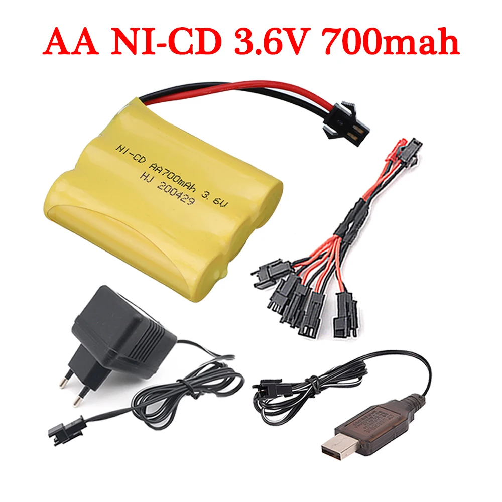 3.6V Rechargeable Battery Pack AA 3.6V 700mah Ni-CD Battery For RC Toys Car Tanks Trucks Trains Boats Battery spare 3.6V 700 MAH