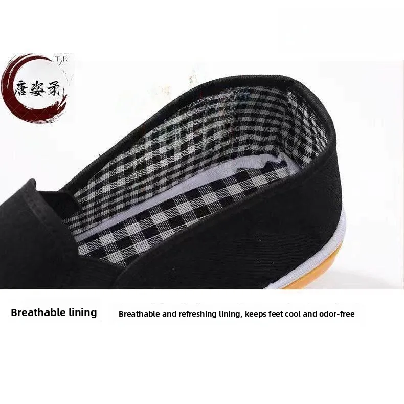 Men's Thick Bottomed Military Style Cloth Shoes Breathable Slip-On Casual Footwear Durable Multi-Layer Sole Comfortable All-D...