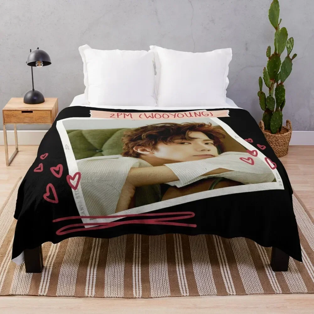 

PM - 2PM Comeback wooyong Throw Blanket Fluffy Cozy Throw Blanket for Home Decor