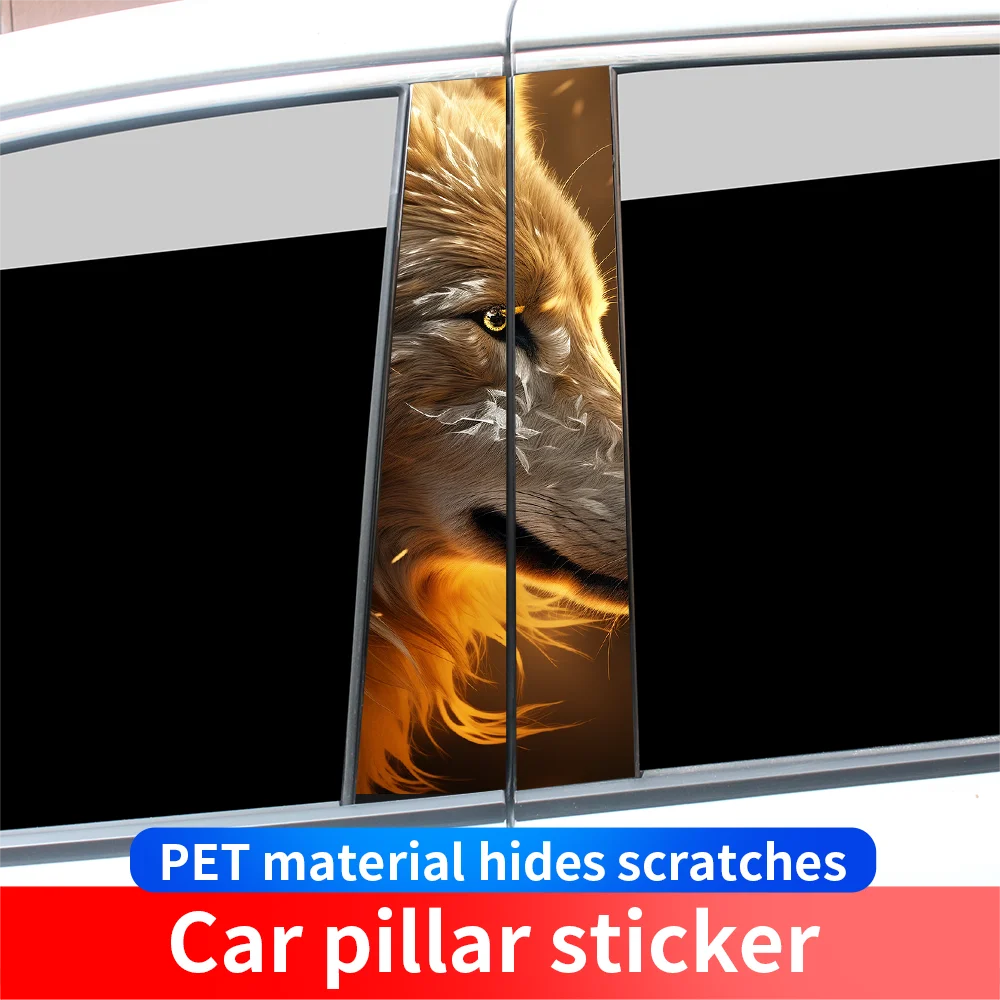 

Cool Wolf Car Stickers Auto B-pillar Cartoon Funny Sunscreen DIY Auto Center Column Cover Scratches Decoration Accessories