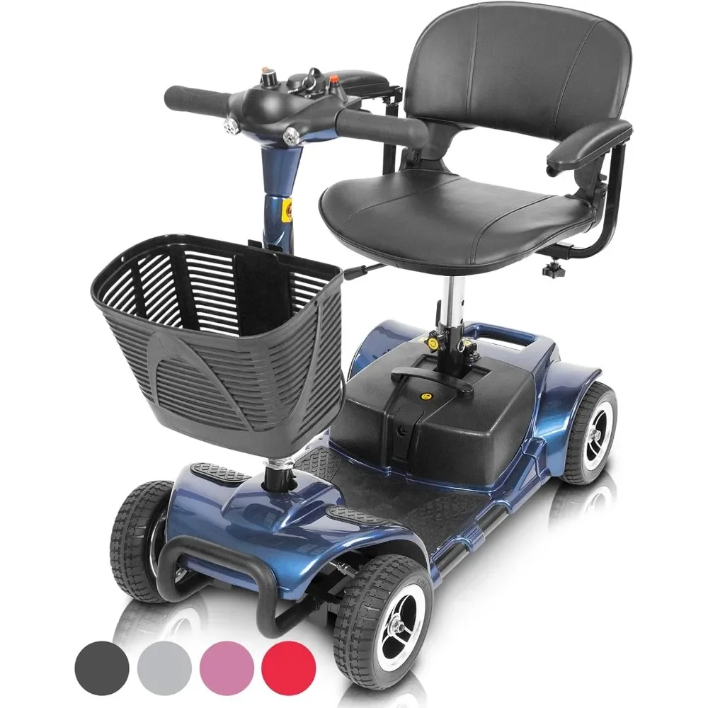 

4 Wheel Mobility Scooter - Electric Powered Wheelchair Device - Compact Heavy Duty Mobile for Travel, Adults,