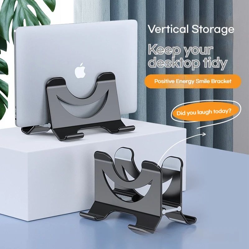 Vertical Stand For Mac Mini Laptop Desktop Stand Heat Dissipation Anti-Slip Tool-Free Adjustable Computer Holder Notebook Dock